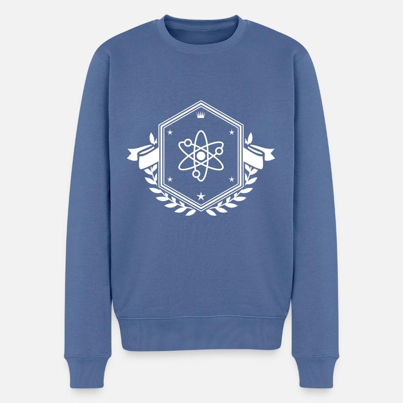 Armoiries de l'atome - Pull Premium bio Homme - bleu pigeon