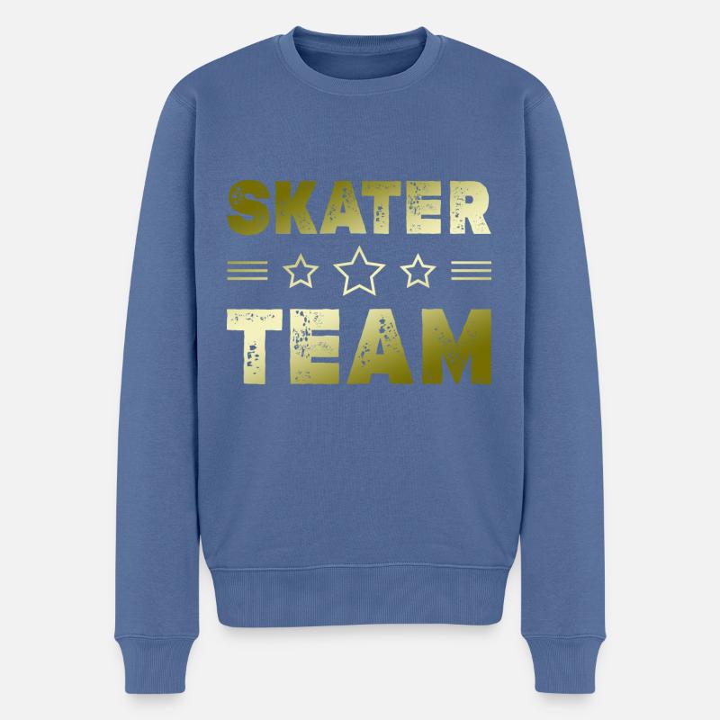 Skater Team - Männer Premium Bio Pullover - Taubenblau
