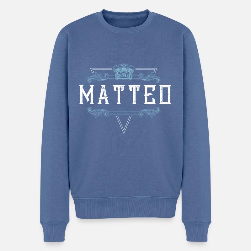 Matteo - Pull Premium bio Homme - bleu pigeon