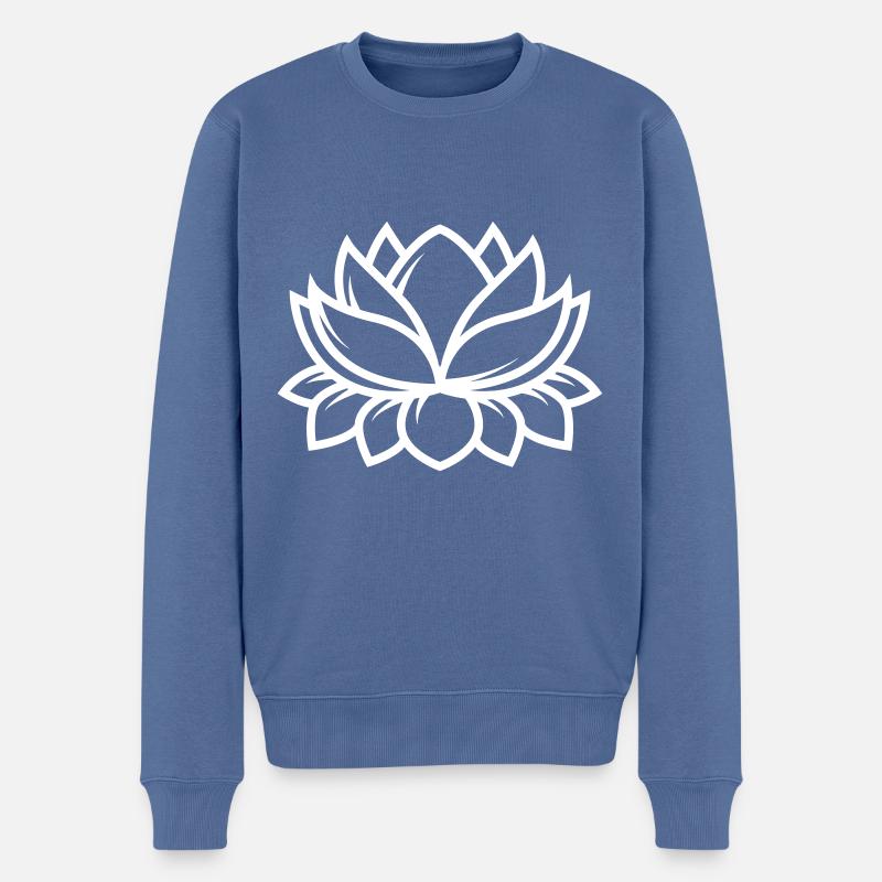 Wasserrose Icon Symbol - Männer Premium Bio Pullover - Taubenblau