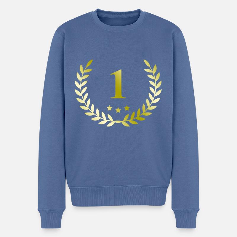 1 couronne numéro - Pull Premium bio Homme - bleu pigeon