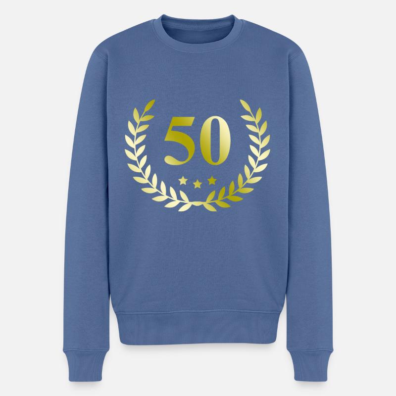 50 Couronne de numéros - Pull Premium bio Homme - bleu pigeon