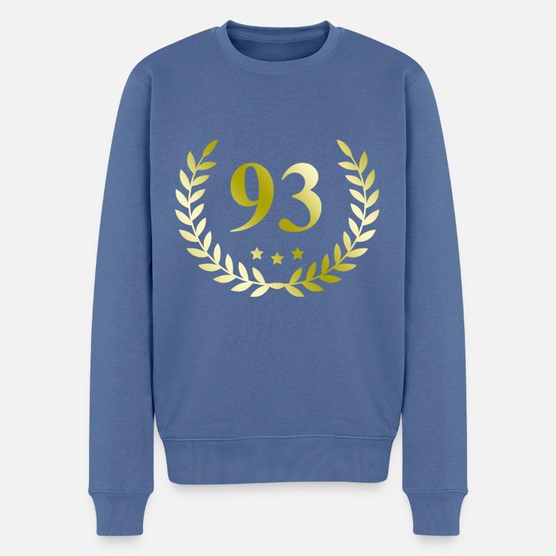 93 Couronne numérique - Pull Premium bio Homme - bleu pigeon