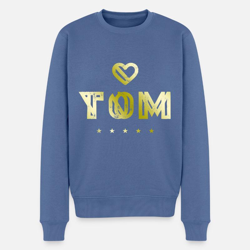 Tom Herz - Pull Premium bio Homme - bleu pigeon