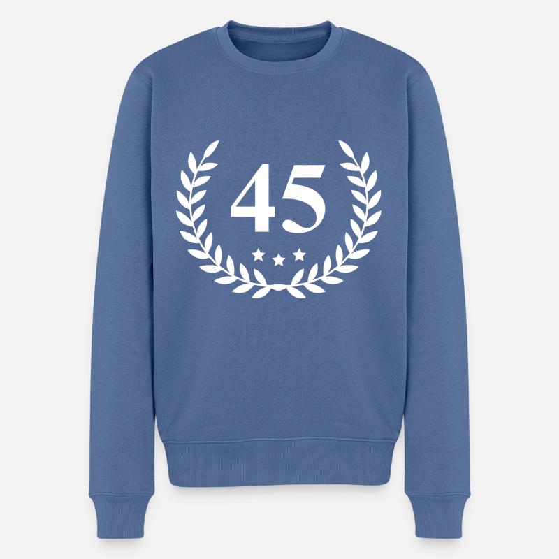 45 Couronne numérique - Pull Premium bio Homme - bleu pigeon
