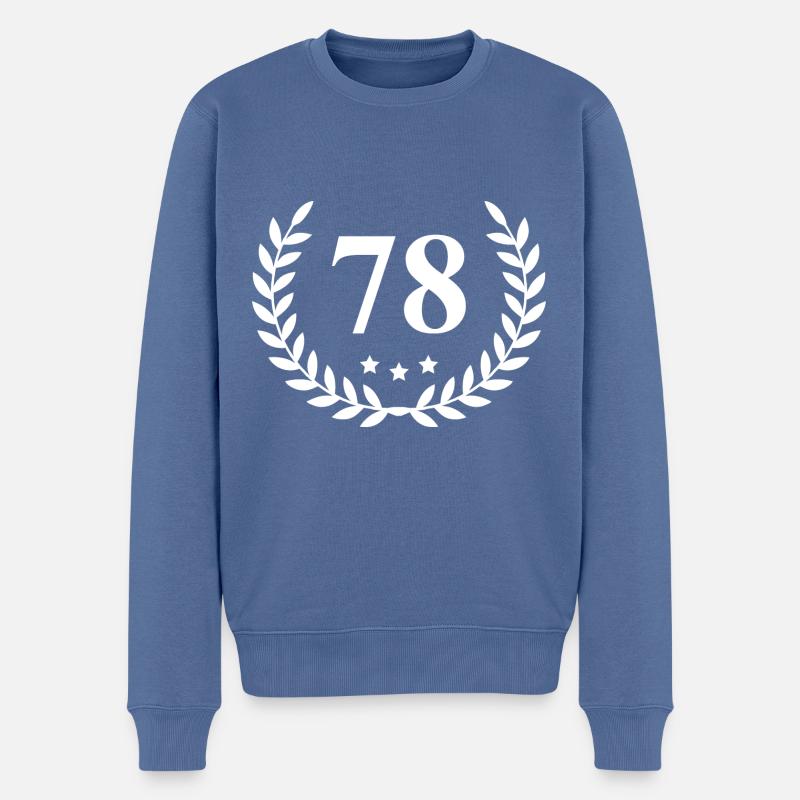 78 Couronne numérique - Pull Premium bio Homme - bleu pigeon