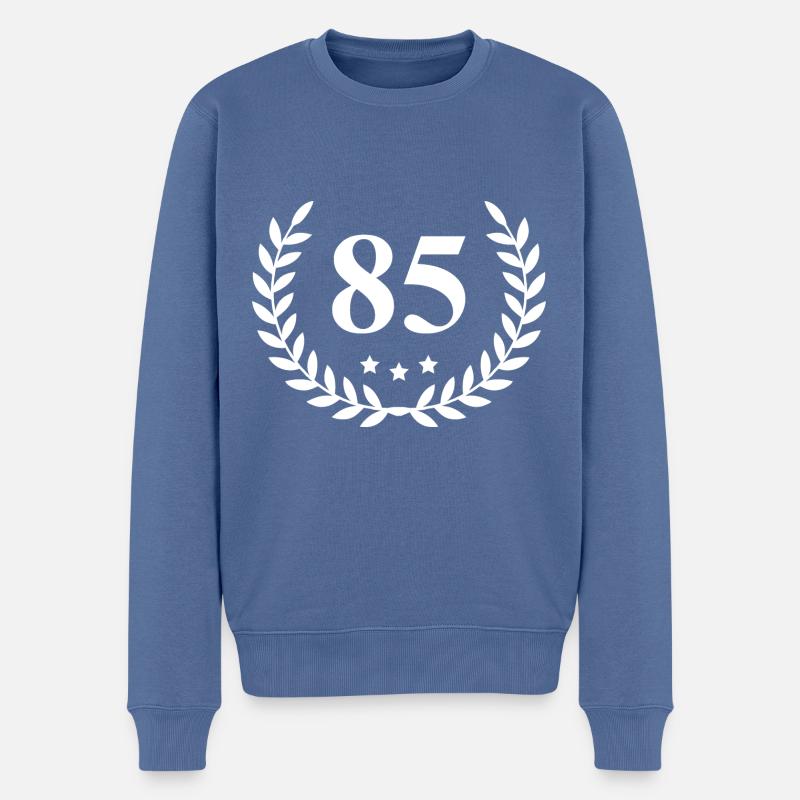 85 Couronne numérique - Pull Premium bio Homme - bleu pigeon