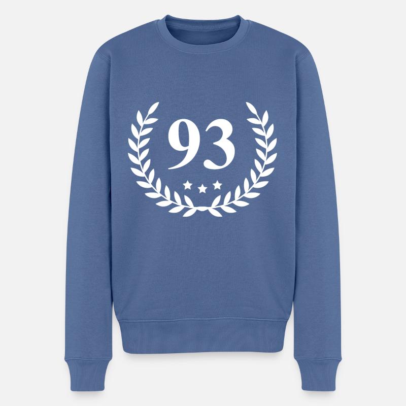 93 Couronne numérique - Pull Premium bio Homme - bleu pigeon