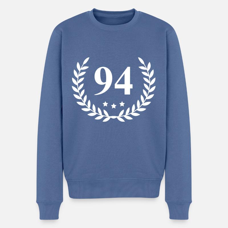 94 Couronne numérique - Pull Premium bio Homme - bleu pigeon