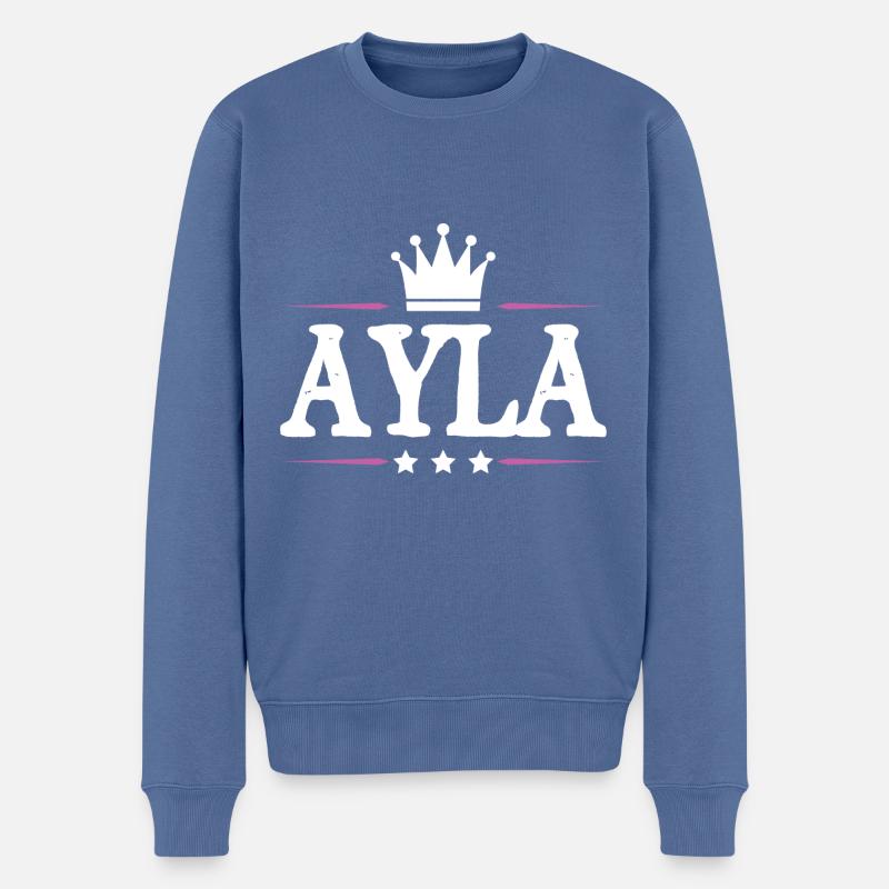 Cécile - Pull Premium bio Homme - bleu pigeon