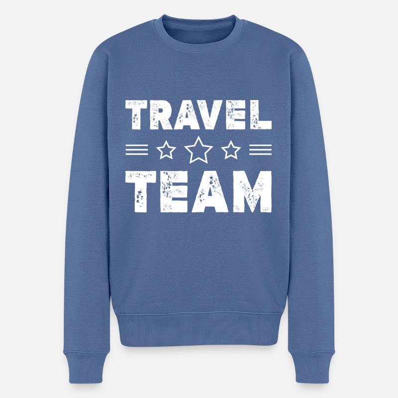 Équipe de voyage - Pull Premium bio Homme - bleu pigeon