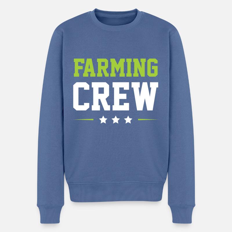 Farming Crew - Männer Premium Bio Pullover - Taubenblau