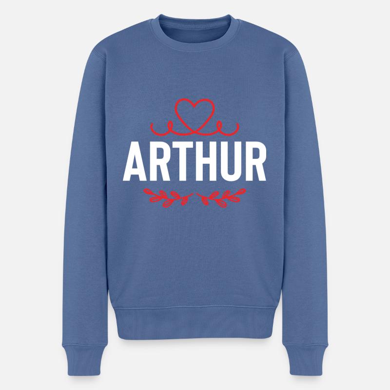 Arthur - Pull Premium bio Homme - bleu pigeon