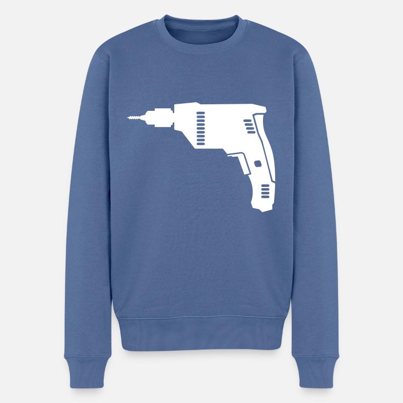 Bohrmaschine - Männer Premium Bio Pullover - Taubenblau