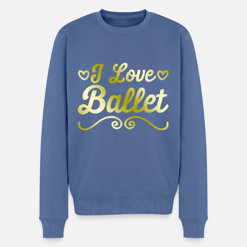 Ich liebe Ballett - Männer Premium Bio Pullover - Taubenblau