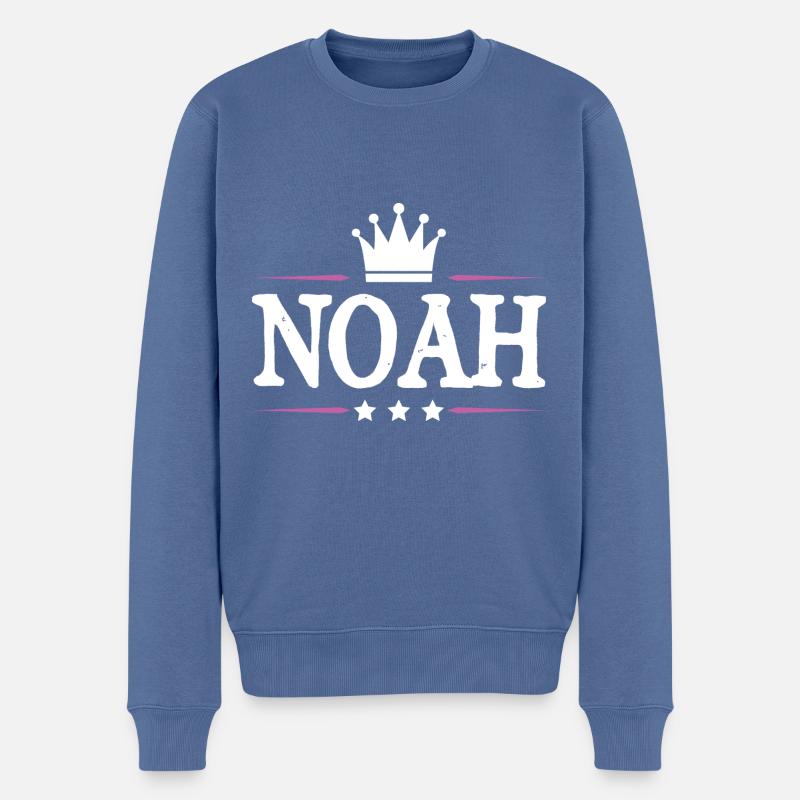 Noah - Männer Premium Bio Pullover - Taubenblau
