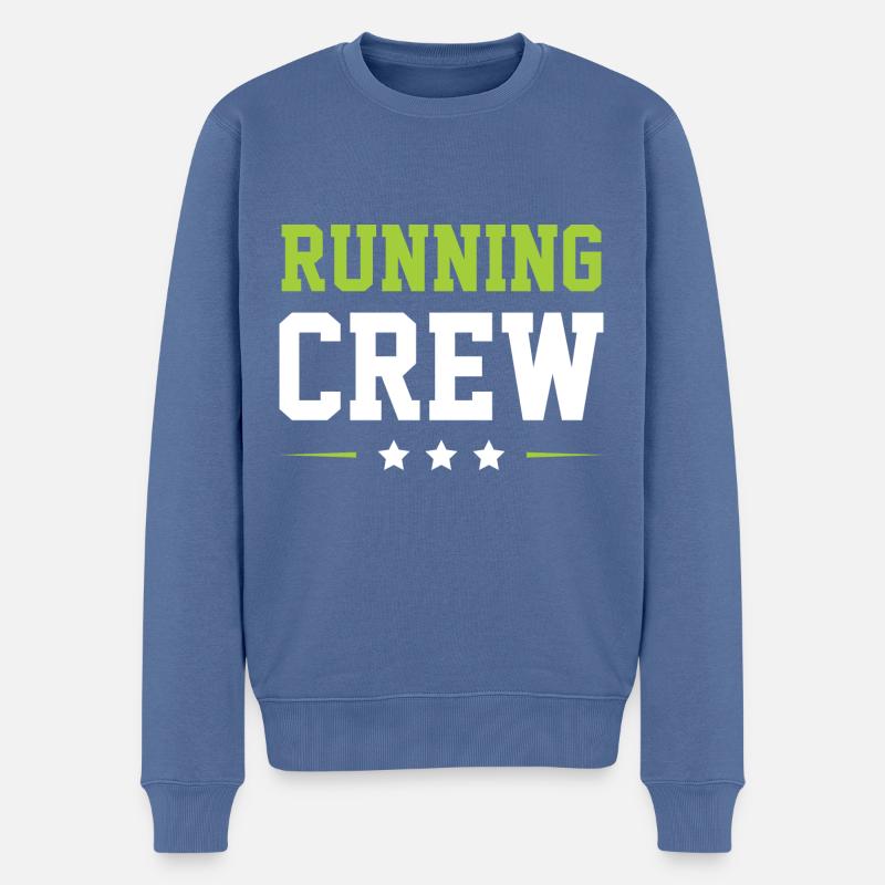 Running Crew - Männer Premium Bio Pullover - Taubenblau