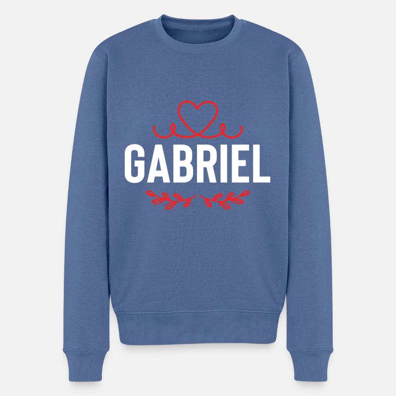 Gabriel - Männer Premium Bio Pullover - Taubenblau