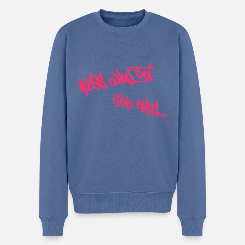 Alles wird gut mein Kind. Die Zukunft ist Pink - Männer Premium Bio Pullover - Taubenblau