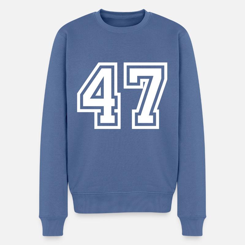 47 Zahl symbol - Männer Premium Bio Pullover - Taubenblau