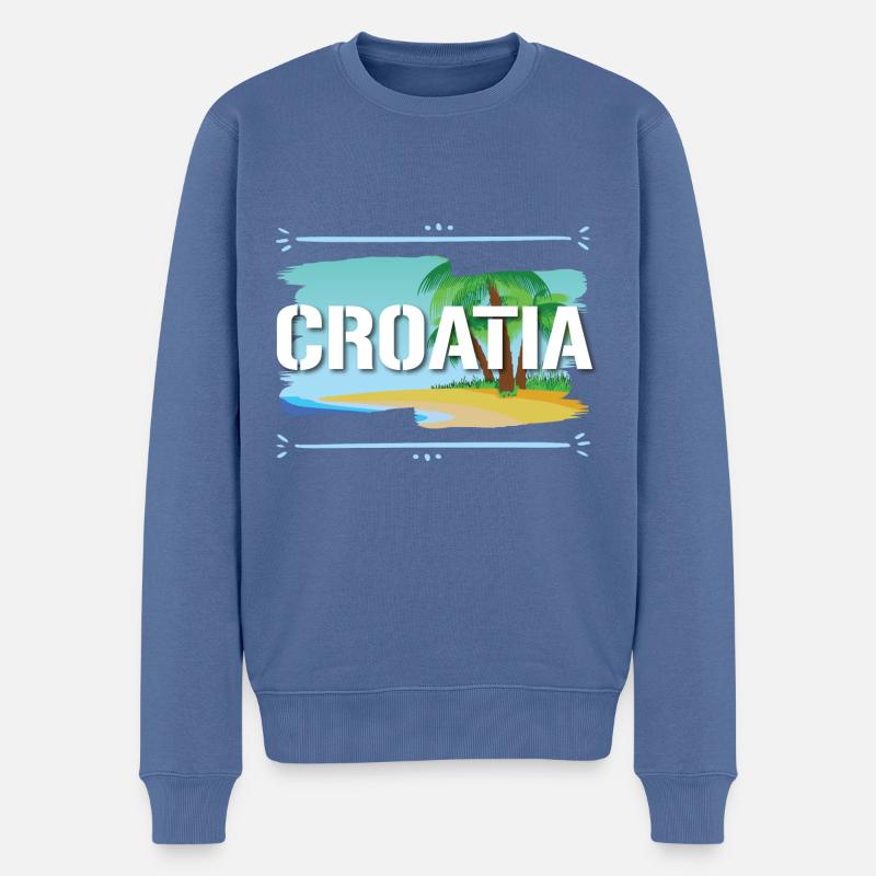 Croatia - Männer Premium Bio Pullover - Taubenblau