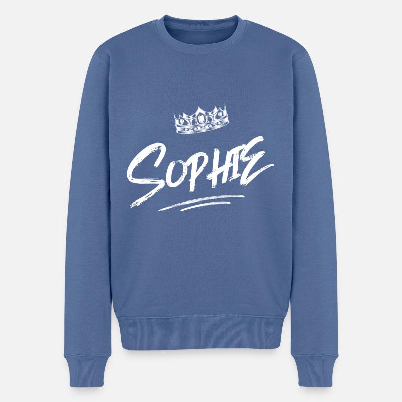 Sophie - Männer Premium Bio Pullover - Taubenblau