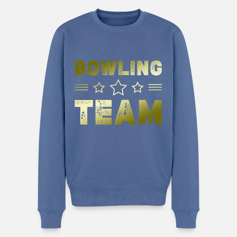 Bowling Team - Männer Premium Bio Pullover - Taubenblau
