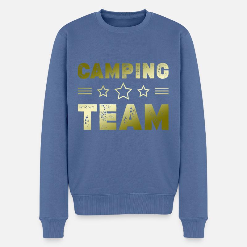 Camping Team - Männer Premium Bio Pullover - Taubenblau