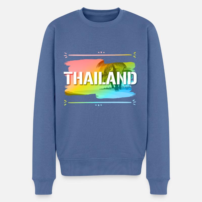 Thaïlande - Pull Premium bio Homme - bleu pigeon