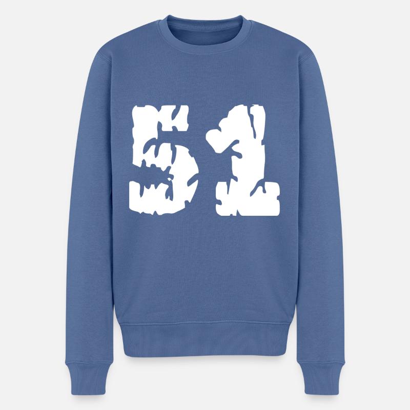 51 Zahl Trikot - Männer Premium Bio Pullover - Taubenblau