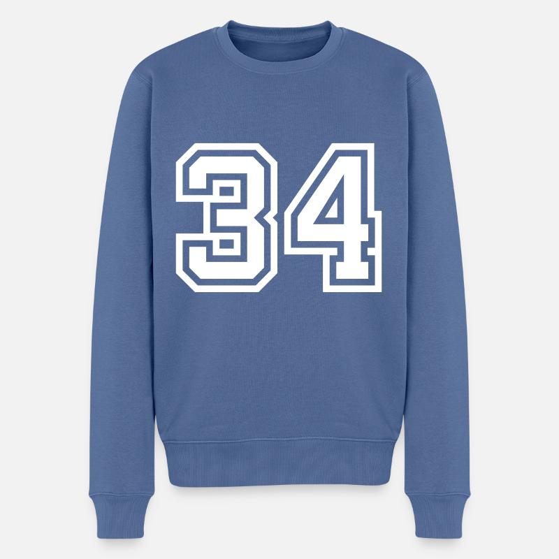 34 Zahl symbol - Männer Premium Bio Pullover - Taubenblau