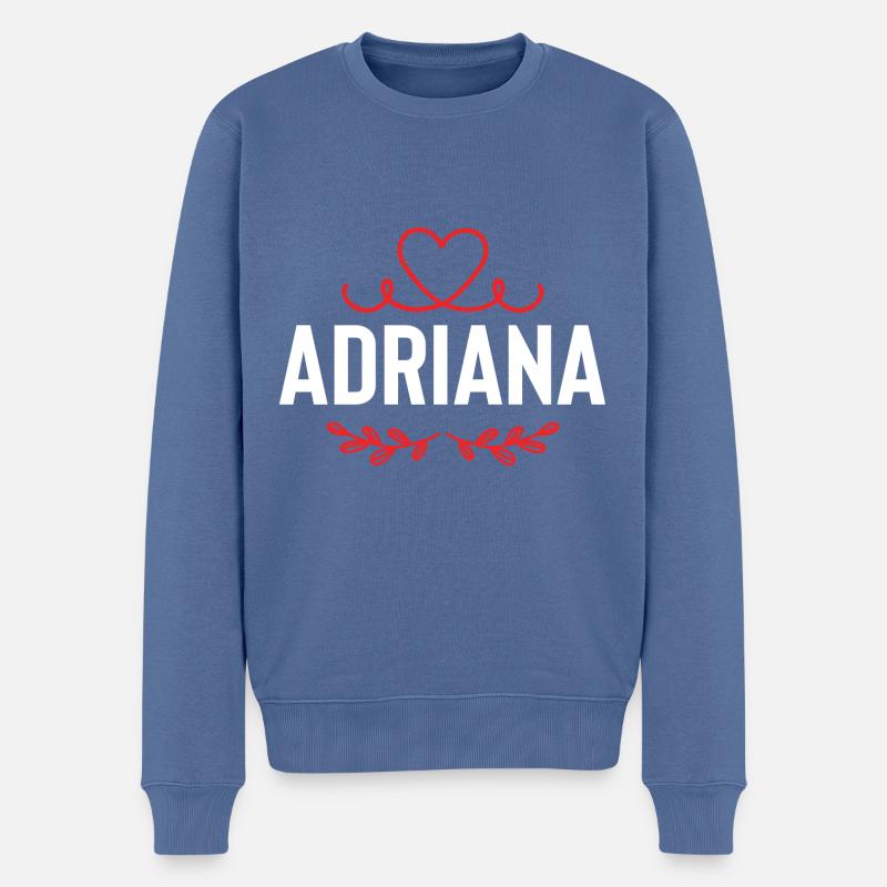 Adriana - Männer Premium Bio Pullover - Taubenblau