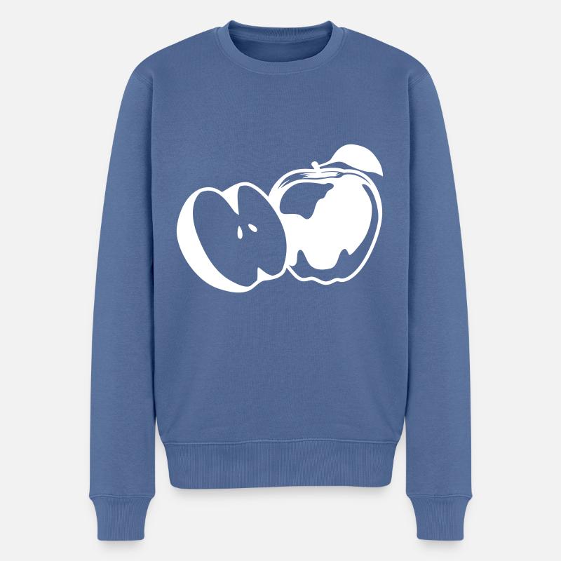 Vitamines de l’icône Apple - Pull Premium bio Homme - bleu pigeon