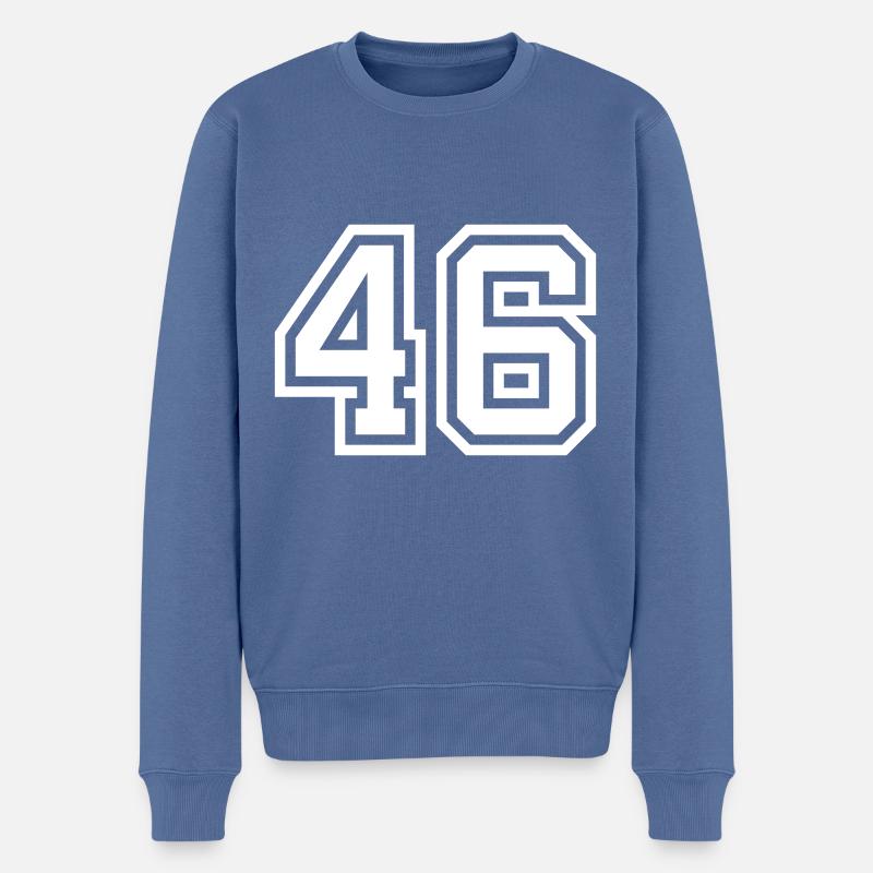 46 Zahl symbol - Männer Premium Bio Pullover - Taubenblau