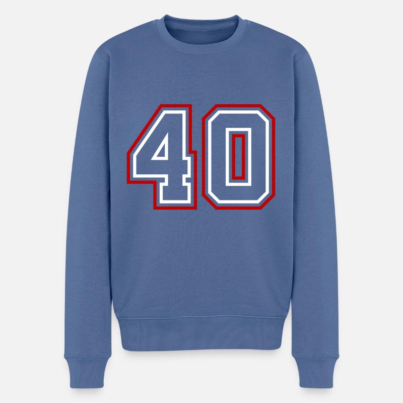 40 Zahl nummer - Männer Premium Bio Pullover - Taubenblau