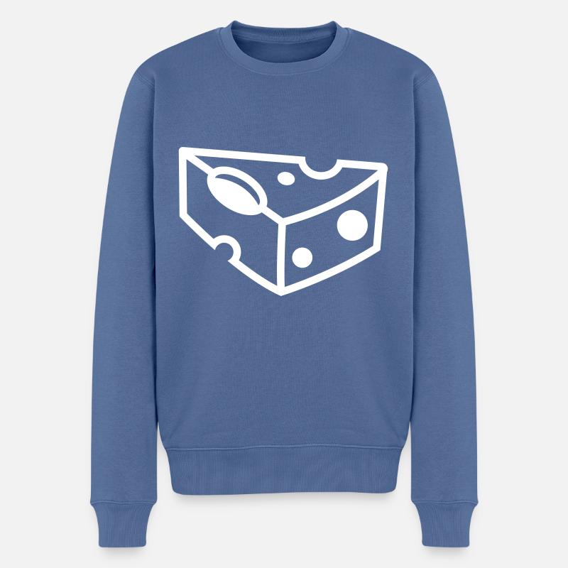 Käse Symbol - Männer Premium Bio Pullover - Taubenblau