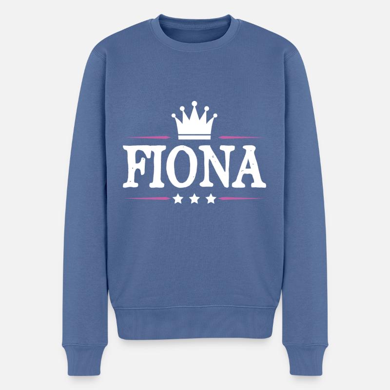 Fiona - Männer Premium Bio Pullover - Taubenblau