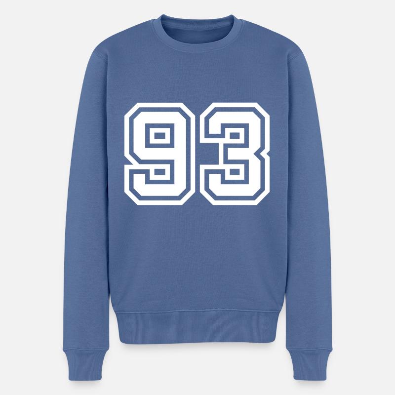 93 Symbole numérique - Pull Premium bio Homme - bleu pigeon