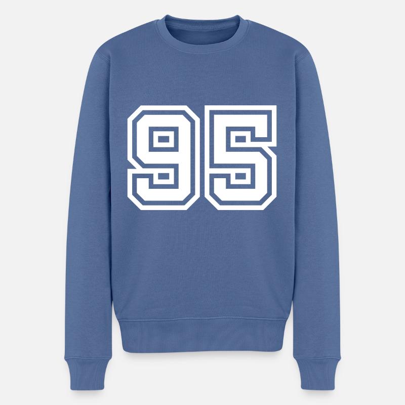 Symbole numérique 95 - Pull Premium bio Homme - bleu pigeon