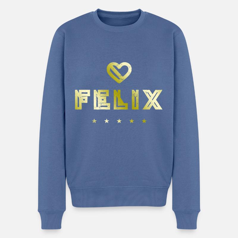 Félix Herz - Pull Premium bio Homme - bleu pigeon