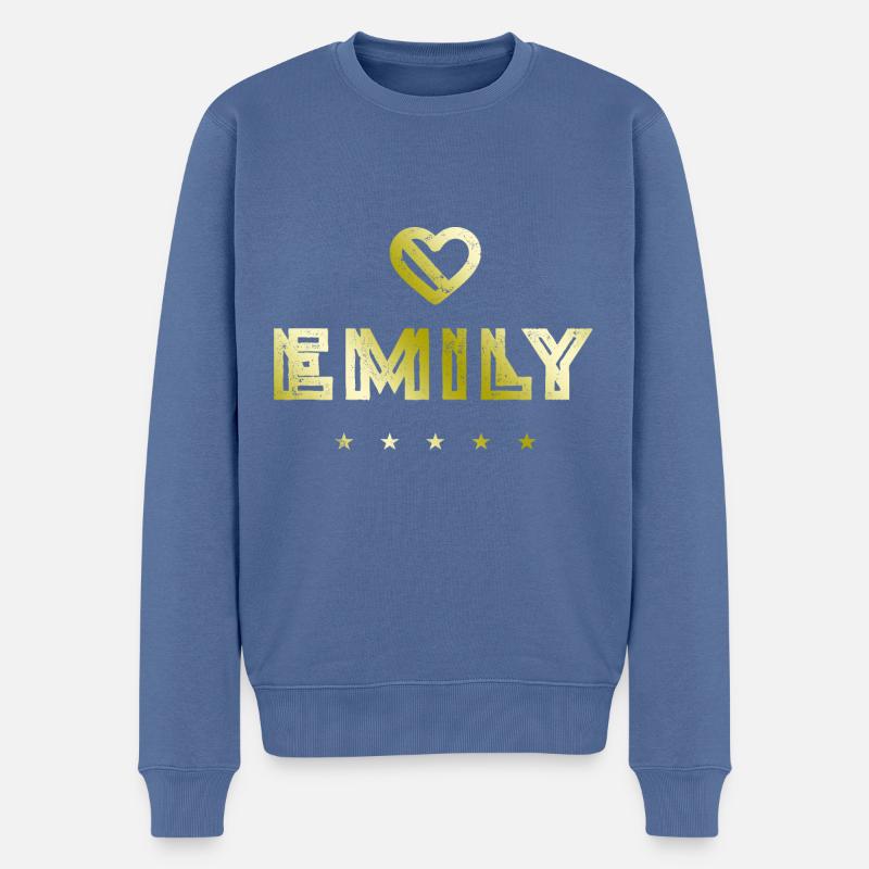 Emily Herz - Männer Premium Bio Pullover - Taubenblau