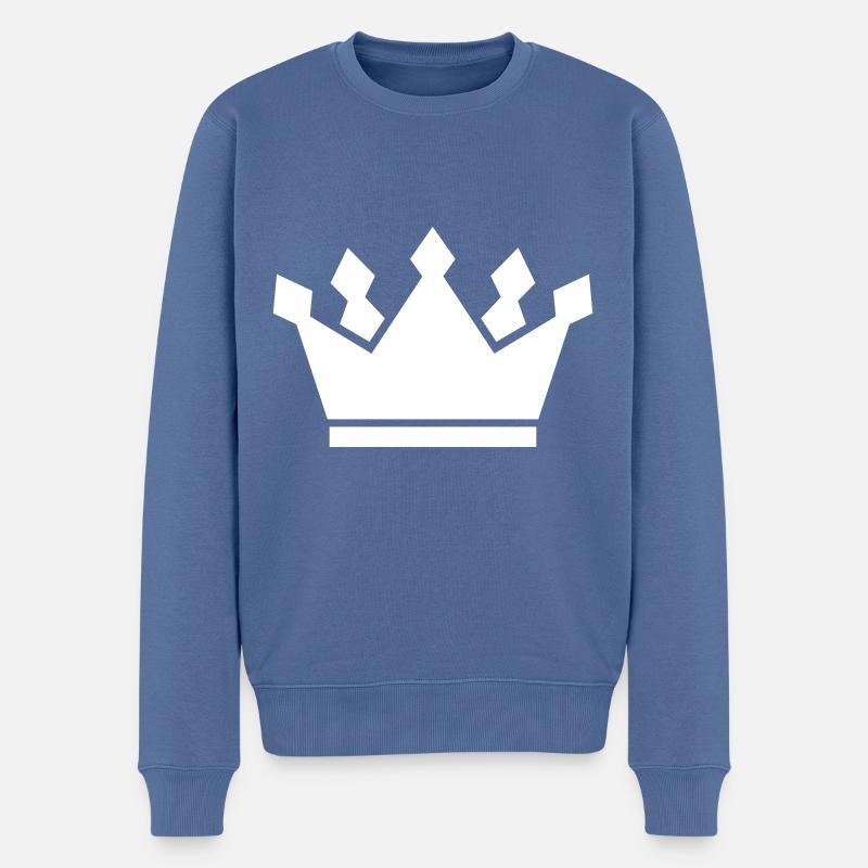 Krone Symbol icon - Männer Premium Bio Pullover - Taubenblau