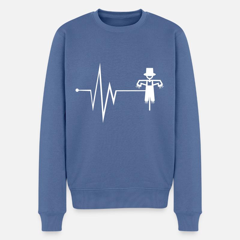 Vogelscheuche Puls - Männer Premium Bio Pullover - Taubenblau