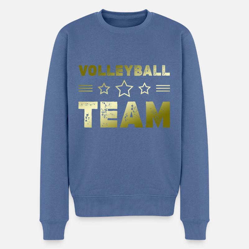 Volleyball Team - Männer Premium Bio Pullover - Taubenblau