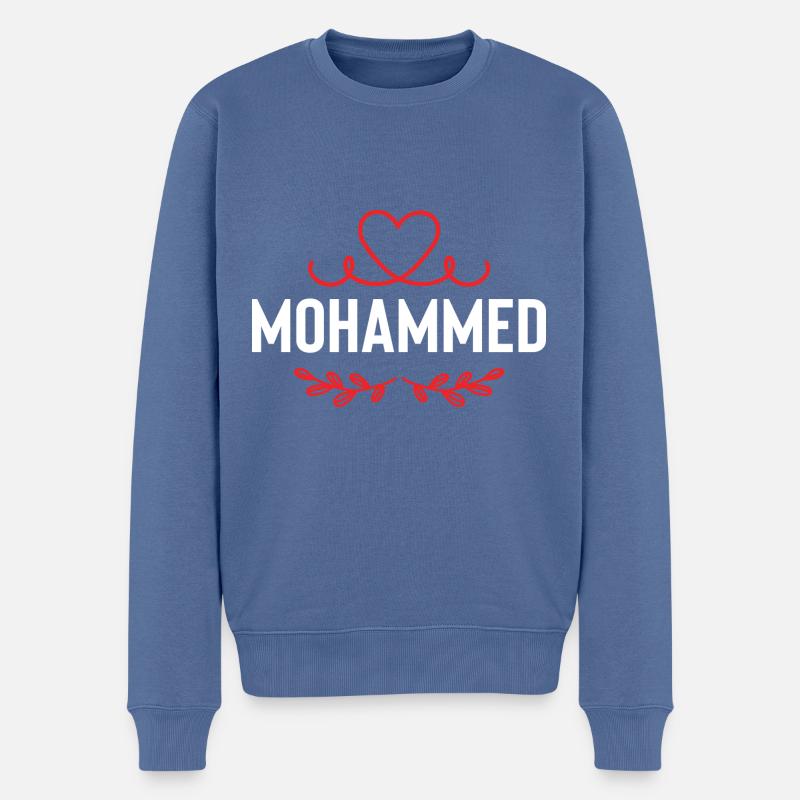 Mohammed - Männer Premium Bio Pullover - Taubenblau