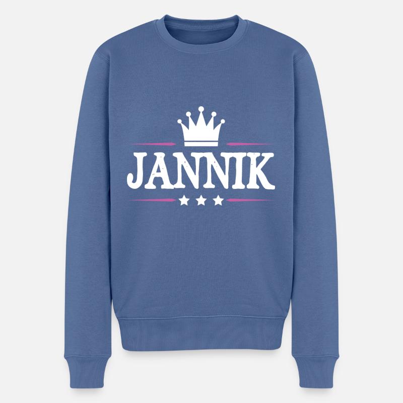 Jannik - Pull Premium bio Homme - bleu pigeon
