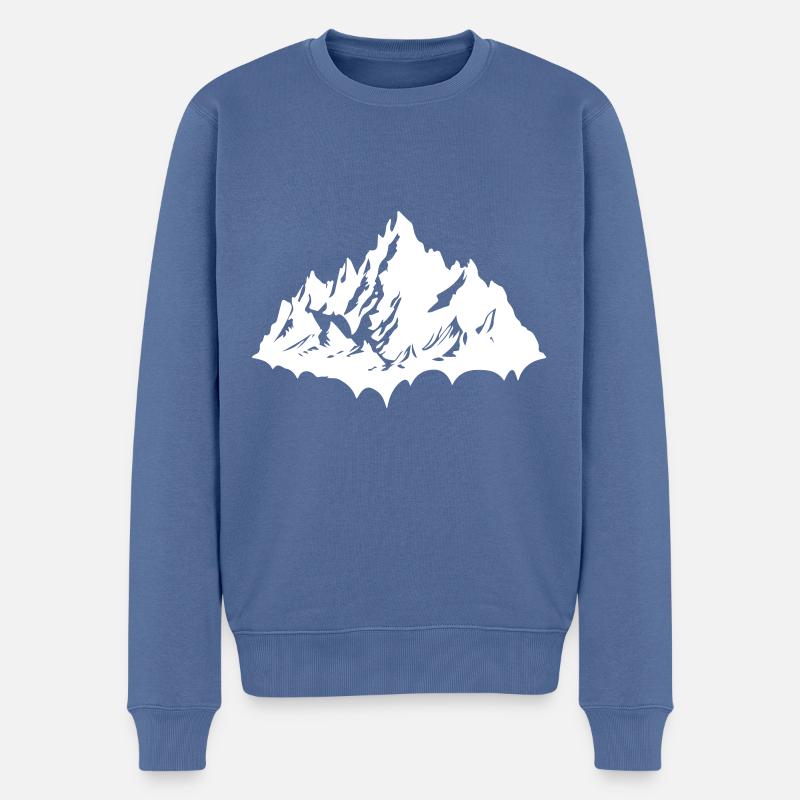Berge Natur Silhouette - Männer Premium Bio Pullover - Taubenblau