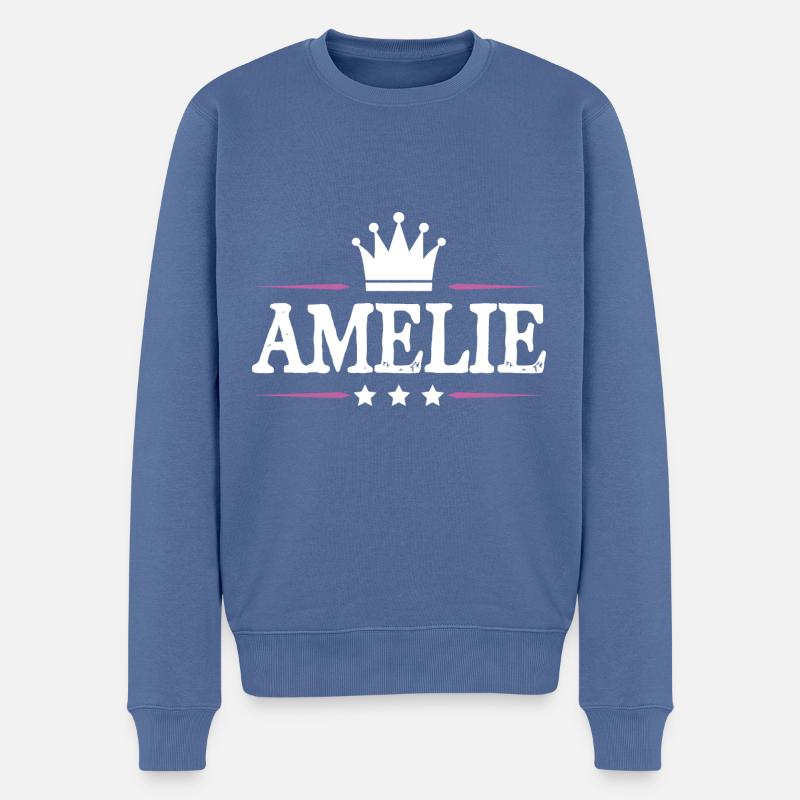 Amélie - Pull Premium bio Homme - bleu pigeon