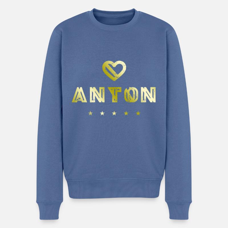 Anton Herz - Pull Premium bio Homme - bleu pigeon