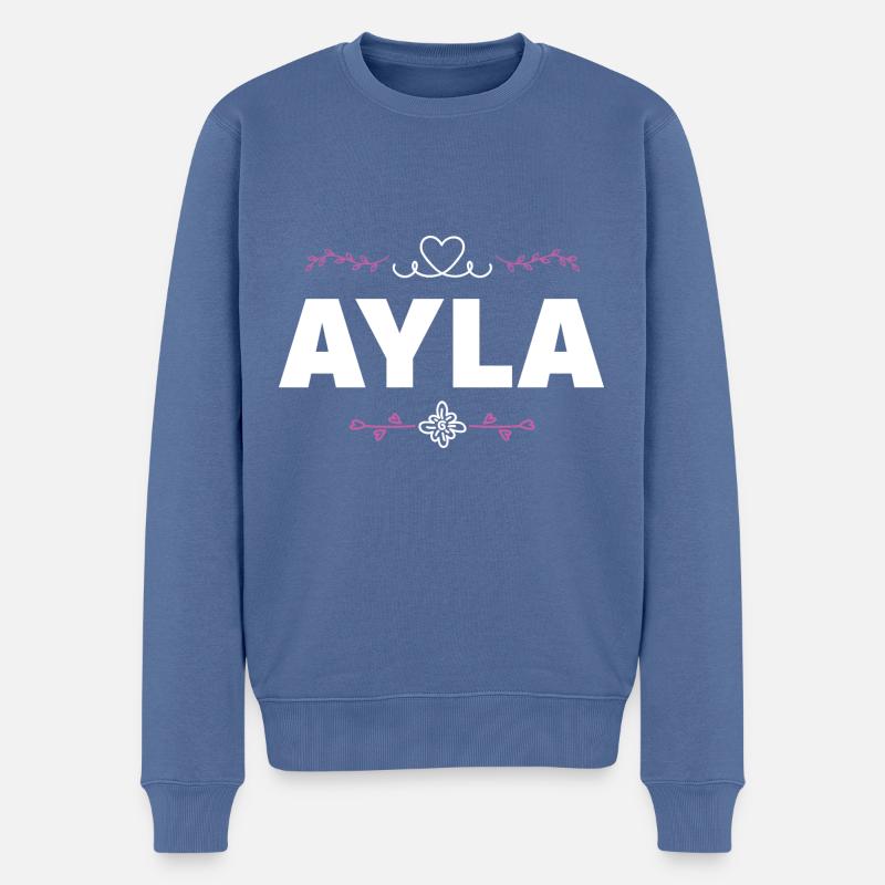 Cécile - Pull Premium bio Homme - bleu pigeon